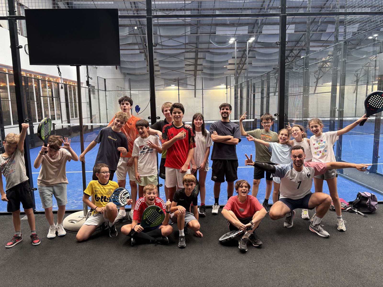 Kevin Padel with a group of young players