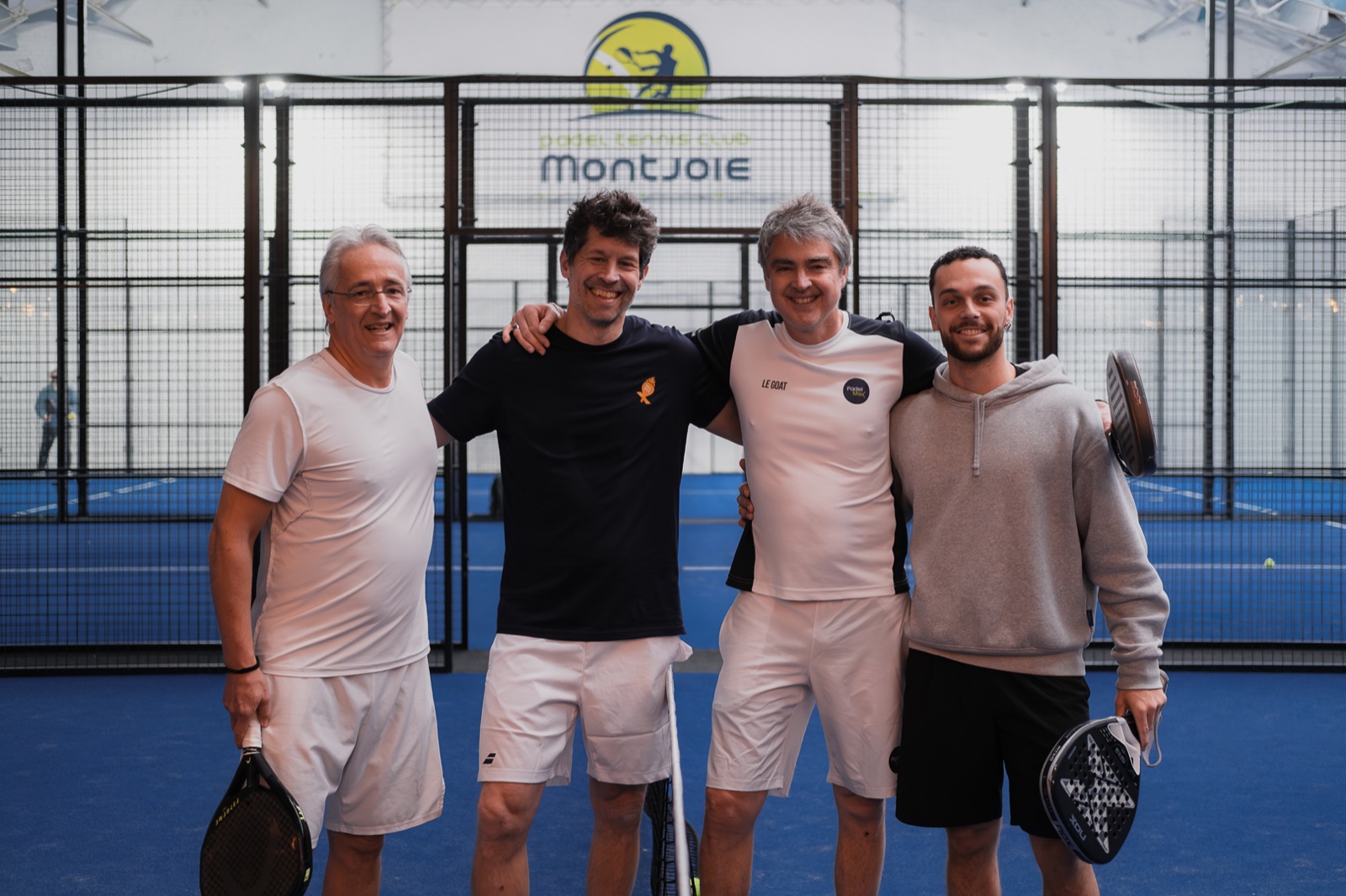 Kevin Padel with fellow coaches at Padel Teens Club Montjoie